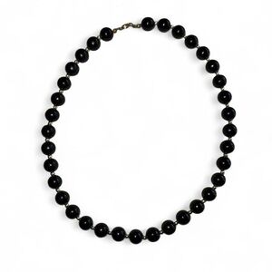 Black Silver Round Large and Small Bead Short Beaded Necklace Fashion Jewelry